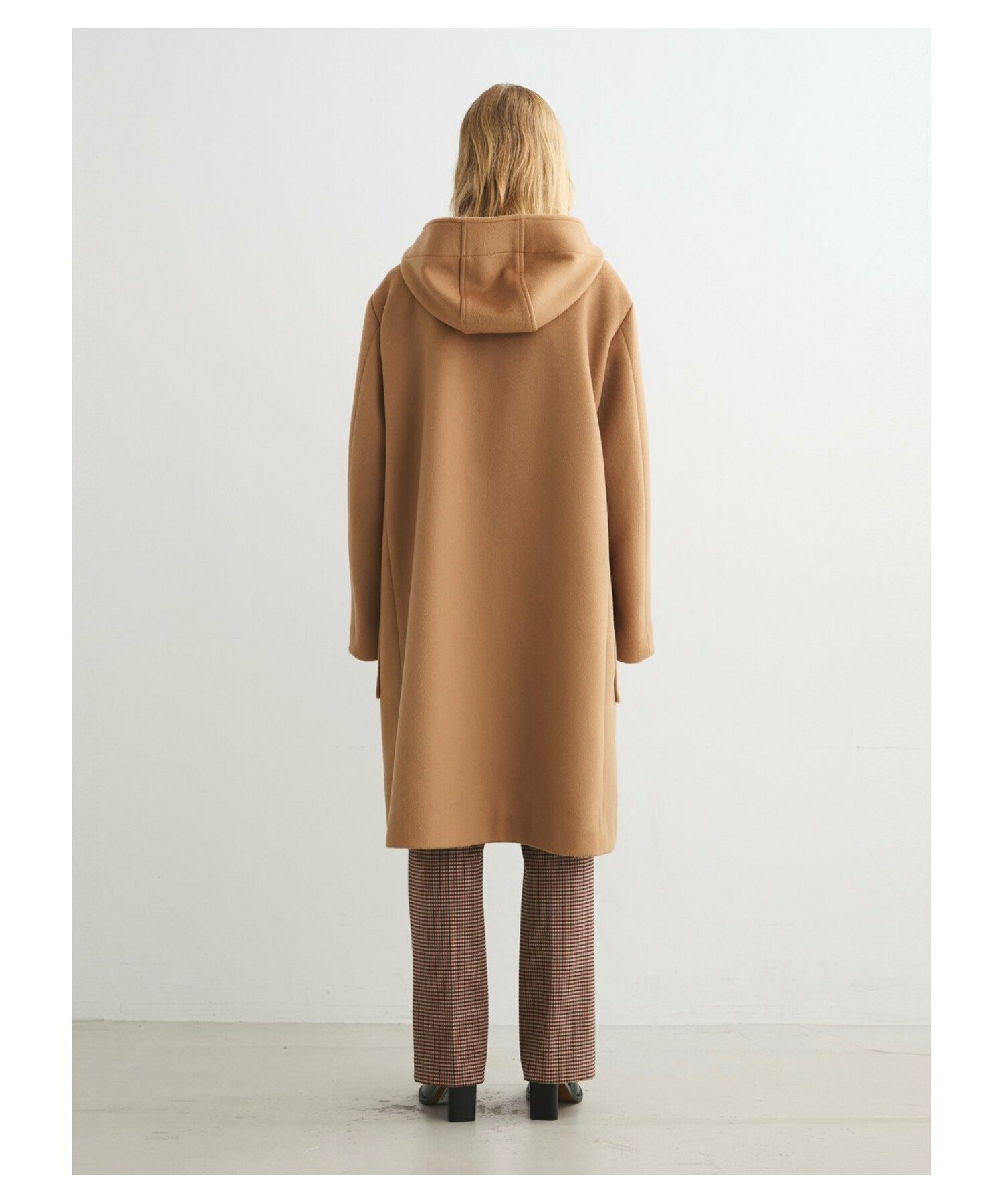 Wool beaver hooded coat